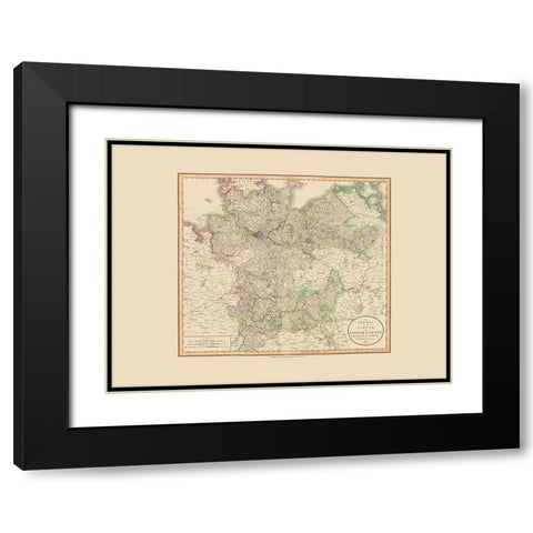 Lower Saxony Germany - Cary 1801 Black Modern Wood Framed Art Print with Double Matting by Cary