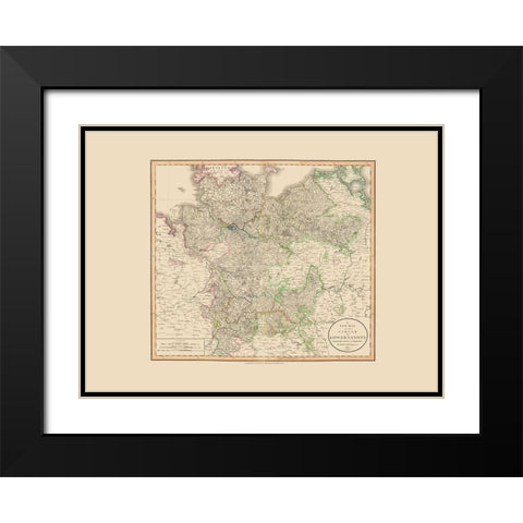 Lower Saxony Germany - Cary 1801 Black Modern Wood Framed Art Print with Double Matting by Cary