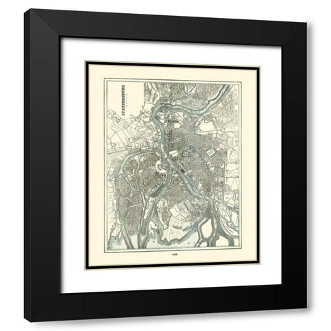 Saint Petersburg Russia - Rathbun 1893 Black Modern Wood Framed Art Print with Double Matting by Rathbun