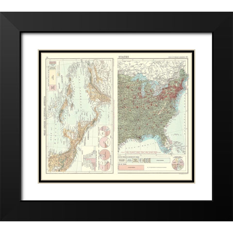 Trade Charts West Indies Central America Black Modern Wood Framed Art Print with Double Matting by Bartholomew