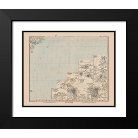 Rio de la Plata Argentina Uruguay South America Black Modern Wood Framed Art Print with Double Matting by Stieler