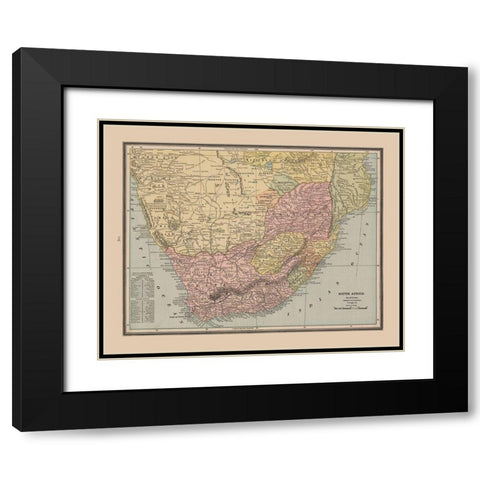 South Africa - Cram 1888 Black Modern Wood Framed Art Print with Double Matting by Cram