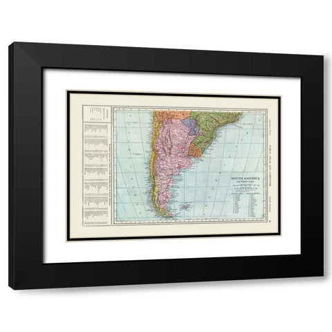 Southern South America - Reynold 1921 Black Modern Wood Framed Art Print with Double Matting by Reynold