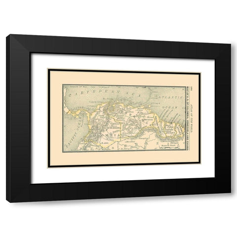 Southern South America - Alden 1886 Black Modern Wood Framed Art Print with Double Matting by Alden