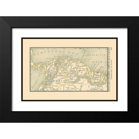 Southern South America - Alden 1886 Black Modern Wood Framed Art Print with Double Matting by Alden