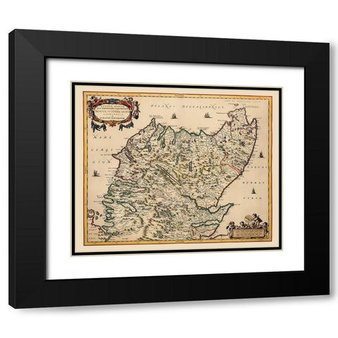 North Great Britain Scotland - Blaeu 1654 Black Modern Wood Framed Art Print with Double Matting by Blaeu