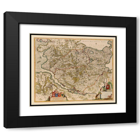 Schleswig Holstein Region Germany - De Wit 1688 Black Modern Wood Framed Art Print with Double Matting by De Wit
