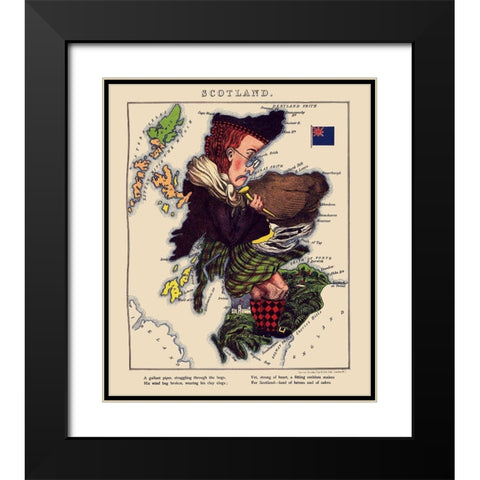 Great Britain Scotland - Lancaster 1869 Black Modern Wood Framed Art Print with Double Matting by Lancaster