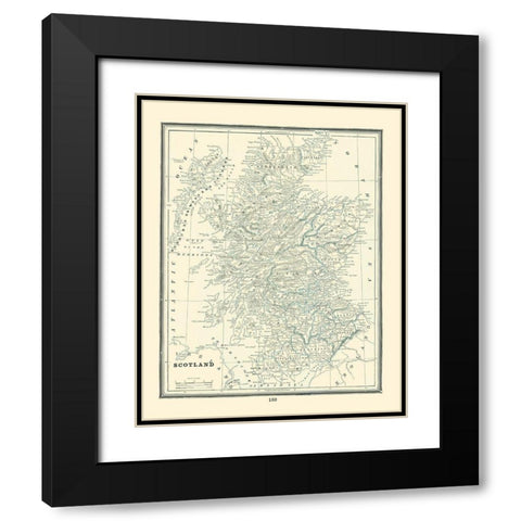 Great Britain Scotland - Rathbun 1893 Black Modern Wood Framed Art Print with Double Matting by Rathbun