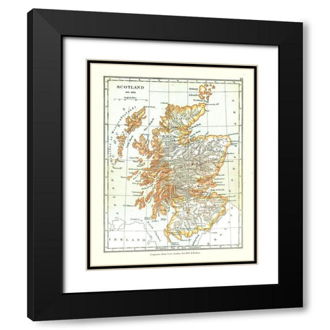 Scotland in 1641 - Gardiner 1902 Black Modern Wood Framed Art Print with Double Matting by Gardiner