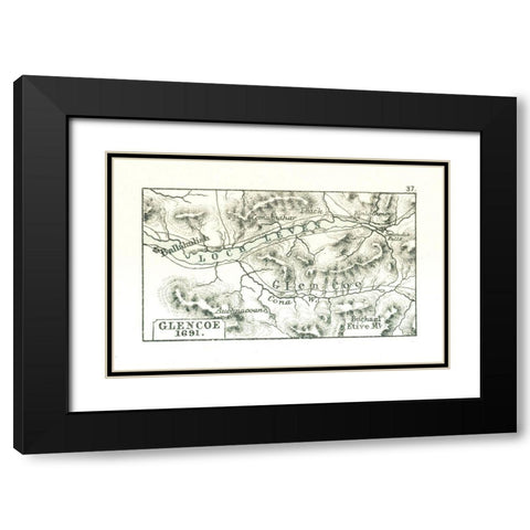 Glencoe Scotland 1691 - Gardiner 1902 Black Modern Wood Framed Art Print with Double Matting by Gardiner