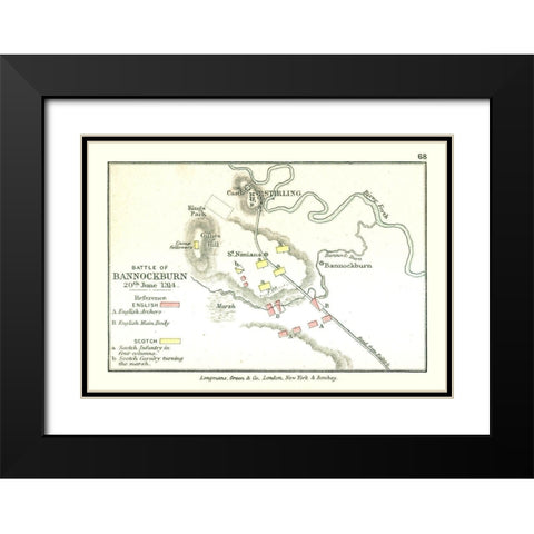 Bannockburn Battle Scotland - Gardiner 1902 Black Modern Wood Framed Art Print with Double Matting by Gardiner