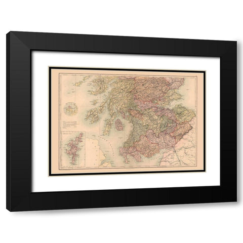 North Scotland - Black 1867 Black Modern Wood Framed Art Print with Double Matting by Black