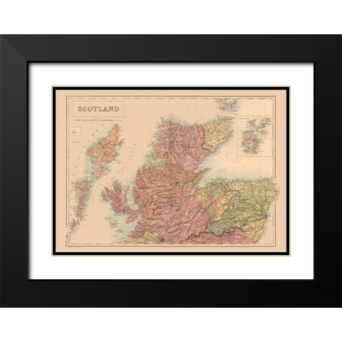 South Scotland - Black 1867 Black Modern Wood Framed Art Print with Double Matting by Black