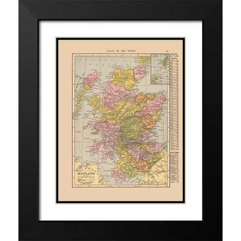 Scotland - Hammond 1910 Black Modern Wood Framed Art Print with Double Matting by Hammond