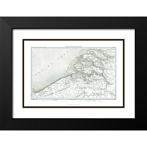 Europe Mouths of Scheldt Belgium - Thiers 1866 Black Modern Wood Framed Art Print with Double Matting by Thiers