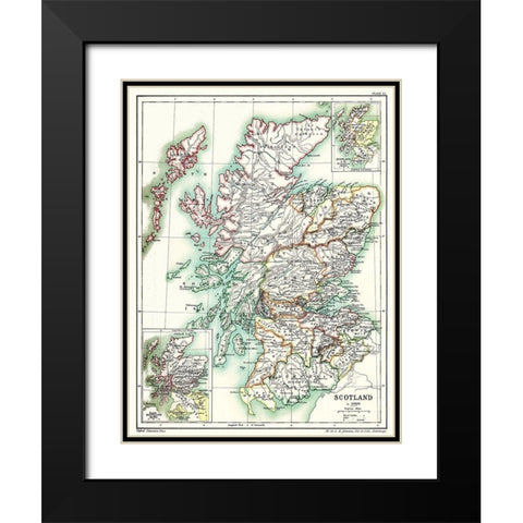 Scotland 1300 - Poole 1902 Black Modern Wood Framed Art Print with Double Matting by Poole