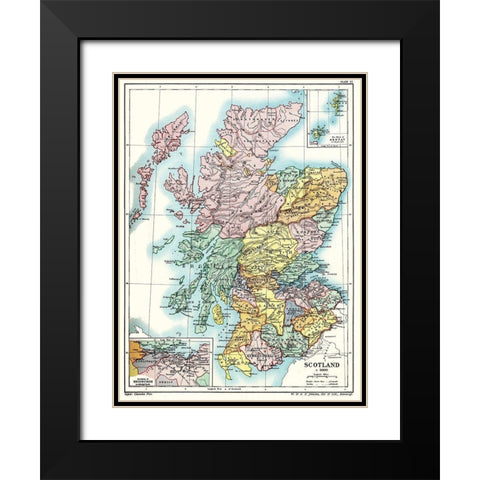 Scotland 1600 - Poole 1902 Black Modern Wood Framed Art Print with Double Matting by Poole