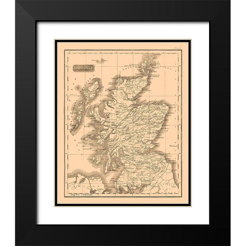 Scotland - Kirkwood 1817 Black Modern Wood Framed Art Print with Double Matting by Kirkwood