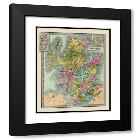 Scotland - Illman 1834 Black Modern Wood Framed Art Print with Double Matting by Illman