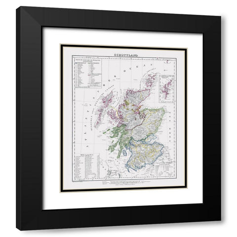 Scotland - Flemming 1847 Black Modern Wood Framed Art Print with Double Matting by Flemming
