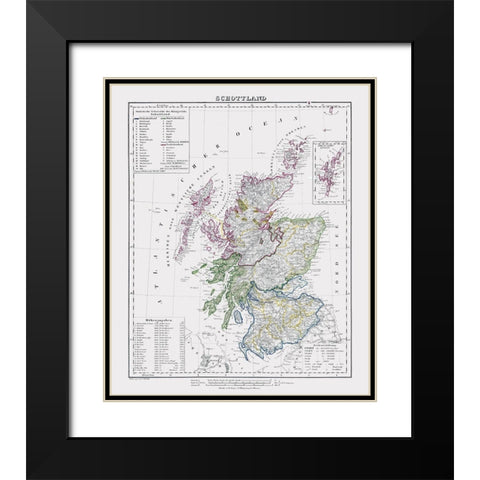 Scotland - Flemming 1847 Black Modern Wood Framed Art Print with Double Matting by Flemming