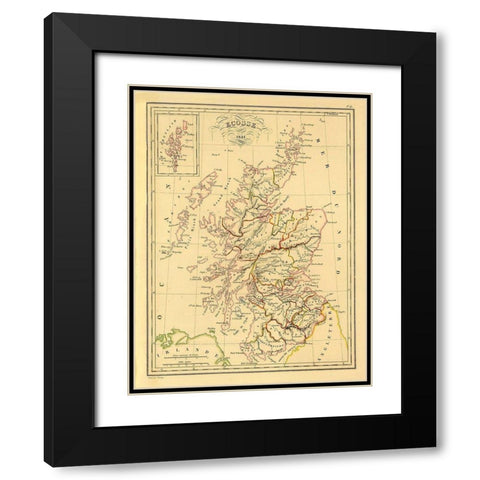 Scotland - Thierry 1831 Black Modern Wood Framed Art Print with Double Matting by Thierry