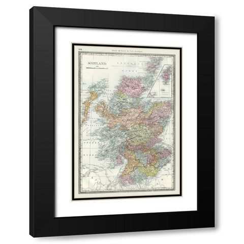 Scotland - Rand McNally 1894 Black Modern Wood Framed Art Print with Double Matting by Rand McNally