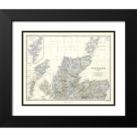 Scotland - Northern Sheet - Johnston Black Modern Wood Framed Art Print with Double Matting by Johnston
