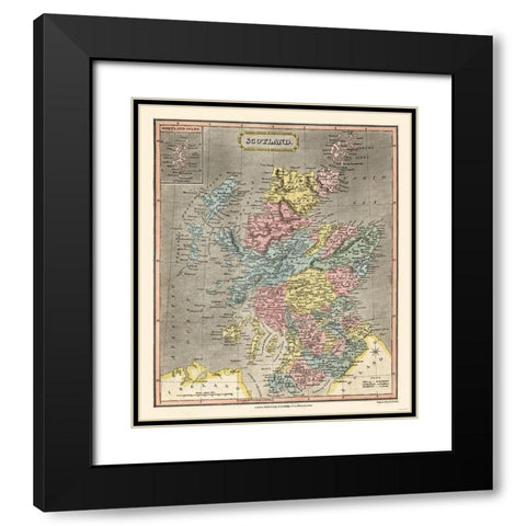 Scotland - Oddy Black Modern Wood Framed Art Print with Double Matting by Oddy