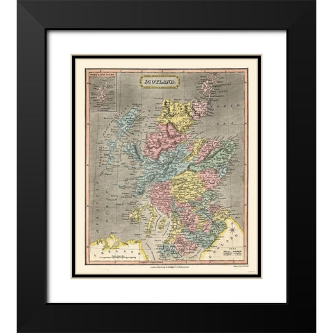 Scotland - Oddy Black Modern Wood Framed Art Print with Double Matting by Oddy