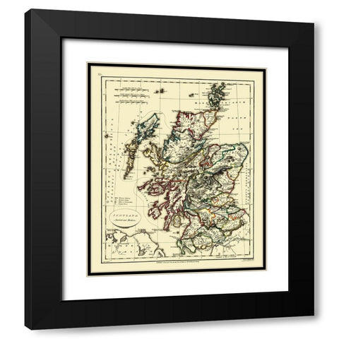 Scotland - Ancient and Modern - Patterson 1804 Black Modern Wood Framed Art Print with Double Matting by Patterson