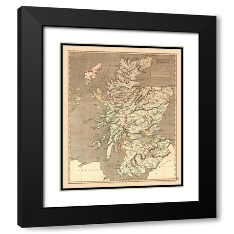 Scotland - Kirkwood 1817 Black Modern Wood Framed Art Print with Double Matting by Kirkwood