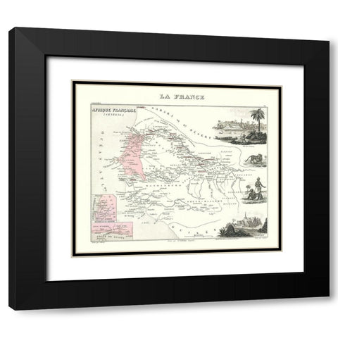 Senegal Africa - Migeon 1869 Black Modern Wood Framed Art Print with Double Matting by Migeon