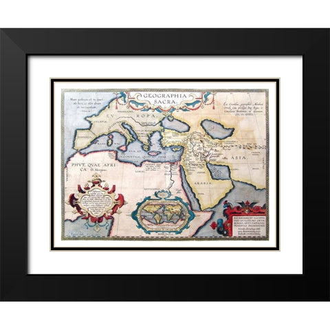 Europe Middle East - Ortelius 1570 Black Modern Wood Framed Art Print with Double Matting by Ortelius