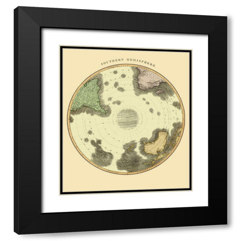 Southern Hemisphere - Thomson 1814 Black Modern Wood Framed Art Print with Double Matting by Thomson