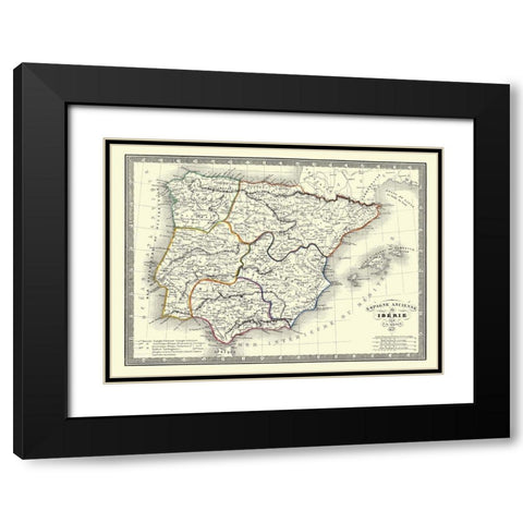 Spain Portugal - Monin 1837 Black Modern Wood Framed Art Print with Double Matting by Monin