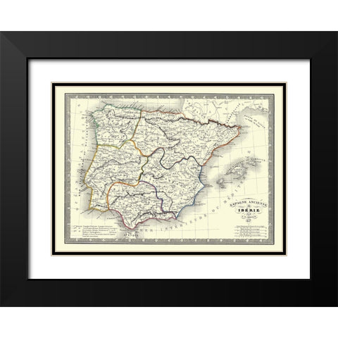 Spain Portugal - Monin 1837 Black Modern Wood Framed Art Print with Double Matting by Monin
