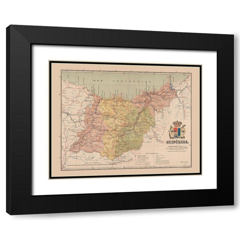 Guipuzcoa Spain Europe - Martin 1911 Black Modern Wood Framed Art Print with Double Matting by Martin