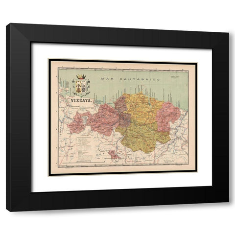 Vizcaya Spain Europe - Martin 1901 Black Modern Wood Framed Art Print with Double Matting by Martin
