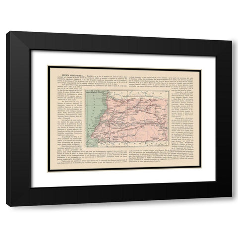 Rio Muni Guinea Africa - Martin 1911 Black Modern Wood Framed Art Print with Double Matting by Martin