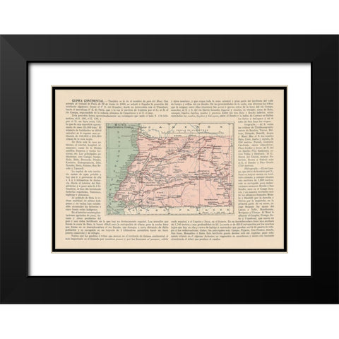 Rio Muni Guinea Africa - Martin 1911 Black Modern Wood Framed Art Print with Double Matting by Martin