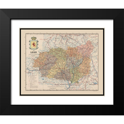 Leon Spain Europe - Martin 1911 Black Modern Wood Framed Art Print with Double Matting by Martin