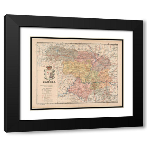 Zamora Spain Europe - Martin 1911 Black Modern Wood Framed Art Print with Double Matting by Martin