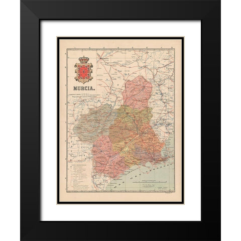 Murcia Spain Europe - Martin 1911 Black Modern Wood Framed Art Print with Double Matting by Martin