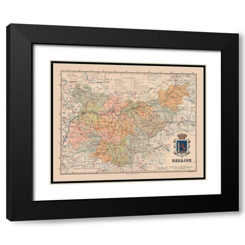 Badajoz Spain Europe - Martin 1911 Black Modern Wood Framed Art Print with Double Matting by Martin