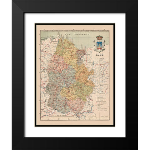 Lugo Spain Europe - Martin 1911 Black Modern Wood Framed Art Print with Double Matting by Martin