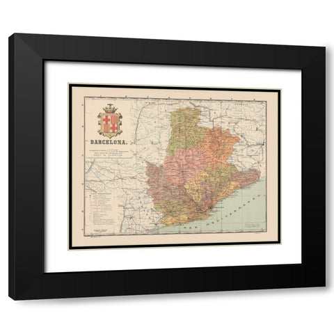 Barcelona Spain Europe - Martin 1911 Black Modern Wood Framed Art Print with Double Matting by Martin