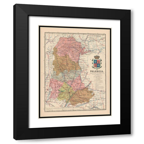 Palencia Spain Europe - Martin 1911 Black Modern Wood Framed Art Print with Double Matting by Martin