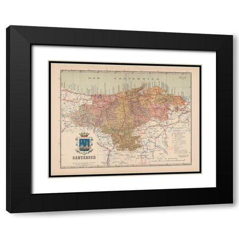 Santander Spain Europe - Martin 1911 Black Modern Wood Framed Art Print with Double Matting by Martin